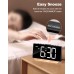 EOIWUY Digital Alarm Clock, [Large Display] Alarm Clocks Bedside with Curved Design, 3-Level Volume & 7 Color Night Light, USB Powered LED Clock for Bedroom/Heavy Sleepers, Snooze, Dual Alarm, 12/24H