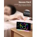 EOIWUY Despertador Digital, [LED Pantalla Grande] Despertador Inteligente con Diseño Curvado, 3 Niveles de Volumen & 7 Colores Luz Nocturna, Carga USB Reloj Sobremesa con Alarma Doble, Snooze, 12/24H