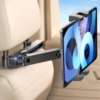 EOIWUY Car Headrest Tablet Mount Holder, [Extension Arm] [360° Rotatable] Back Seat Tablet Car Mount, Road Trip Essentials for Kids, Compatible with iPad, Galaxy Tab and All 4.7-12.9" Devices